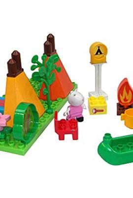 BIG PP Camping Campeggio, Building Set, Bloxx, Featuring Peppa Pig and Suzy with a Camper, 25 Pieces, for Children Aged 18 Months and Up, Available in Green, Orange, Red, White, Pink, Blue, Brown, Model Number 800057143