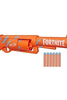 Blaster Nerf Fortnite 6-Sh - Camo Pulse Colorway, Percussion-Loaded, 6-Dart Drum Magazine, Includes 6 Nerf Elite Darts
