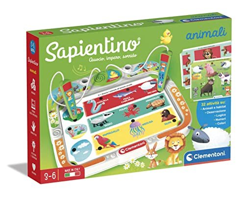 Clementoni - 16384 - Sapientino Animali E Natura - Banchetto Con Schede Attività E Penne Interattive, Gioco Educativo 3 Anni, Elettronico (Versione In Italiano) - Made in Italy