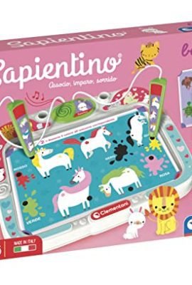 Clementoni - 16385 - Sapientino Girl - Activity Board with Interactive Cards and Pens, Educational Game for 3-Year-Olds, Electronic (Italian Version) - Made in Italy
