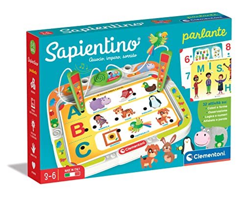 Clementoni - 16386 - Sapientino Parlante - Banchetto Con Schede Attività E Penne Interattive, Gioco Educativo 3 Anni, Elettronico (Versione In Italiano) - Made in Italy