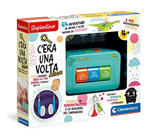 Clementoni - 17435 - Sapientino - C'era Una Volta Deluxe, racconta storie per bambini 4 anni interattivo, storyteller, gioco educativo elettronico, cuffie incluse