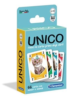 Clementoni, Sapientino-16176 Sapientino Animals Unique, Playing Cards for Kids (Italian Version), Multicolor, 16176