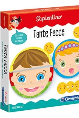 Clementoni Sapientino Many Faces, Illustrated Tiles, Children’s Stacking Puzzle, Educational Game for 2-Year-Olds to Learn Emotions, Made in Italy, 11957