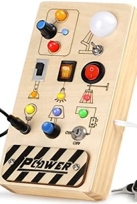 DINORUN Kids' Games Montessori Games 1-Year-Old Busy Board Wooden Games Educational Toys Gift for Children Ages 1, 2, and 3