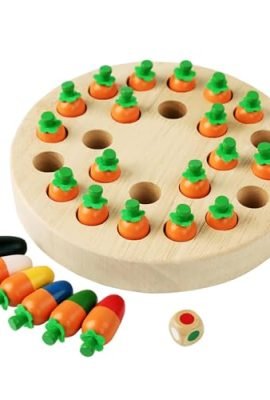 EACHHAHA memory chess, memory chess game, Montessori games for 4-year-olds, games for seniors, memory-training toy for children, perfect gift for kids and seniors (carrot)