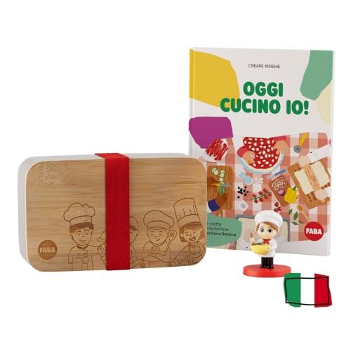 FABA Creare insieme: Oggi cucino io! - Kit include ricettario con 12 ricette, Personaggio Sonoro con 12 storie da ascoltare e Porta merenda - Gioco educativo per bambini 3-5 anni