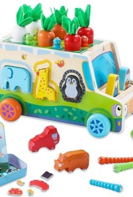 Freekite Montessori Games 1 Year Old, Montessori Toys for Children 1, 2, and 3 Years Old – Wooden Vegetables & Animals Educational Games | Halloween, Thanksgiving, and Christmas Gifts for Boys, Girls, and Kids