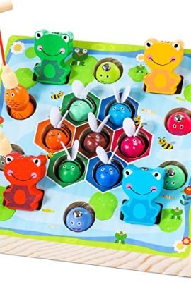 Montessori Wooden Fishing Games, 3-in-1, Magnetic, Educational, Gift for Children Aged 2–3–4–5 Years, Perfect for Boys (Patented)