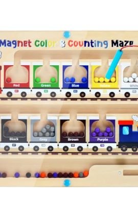 Montessori Matching Games: Magnetic Maze for Color Sorting, Fine Motor Skills & Numbers – Educational Toys for Kids – Perfect Gift for Children Aged 3, 4, 5, 6, and 7!