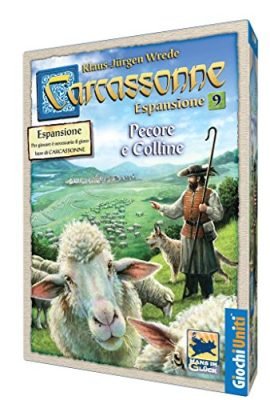 Giochi Uniti - Carcassonne Sheep & Hills, Expansion 9 for Carcassonne, Board Game, Italian Edition, GU235