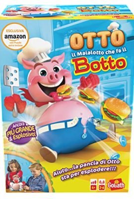 Goliath Otto the Little Pig, Who Makes a Big Bang, with Extra 24-Piece Puzzle – Board Game for Boys and Girls Ages 4+, Amazon Exclusive, Action Game That Boosts Reflexes