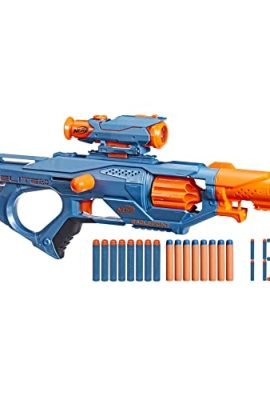 Hasbro Nerf Elite 2.0, Eagle Point Rd-8 Blaster, 8-Dart Drum Magazine, Detachable Sight & Barrel, 16 Nerf Darts, Pull-Action, Multicolor, 6.7 x 54.6 x 25.7 cm