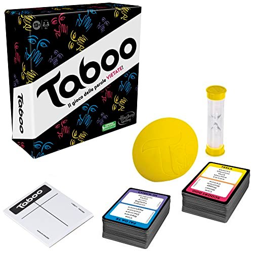 Hasbro Taboo classico, gioco di societ&agrave; con parole da indovinare per adulti e adolescenti, gioco da tavolo per 4 o pi&ugrave; giocatori dai 13 anni in su
