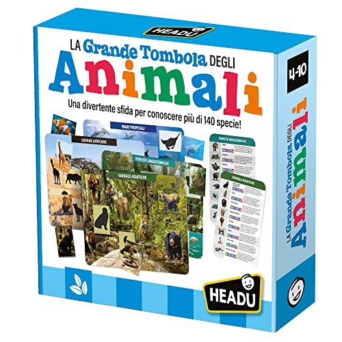 Headu-La Grande Tombola degli Animali Gioco Educativo, Multicolore, IT21512, dai 4 ai 12 anni