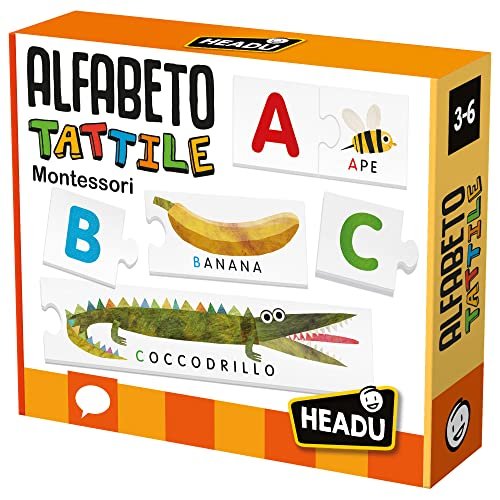 Headu Alfabeto Tattile Montessori Un Gioco Per Imparare A Leggere A Tre Anni It20164 Gioco Educativo Per Bambini 3-6 Anni Made In Italy
