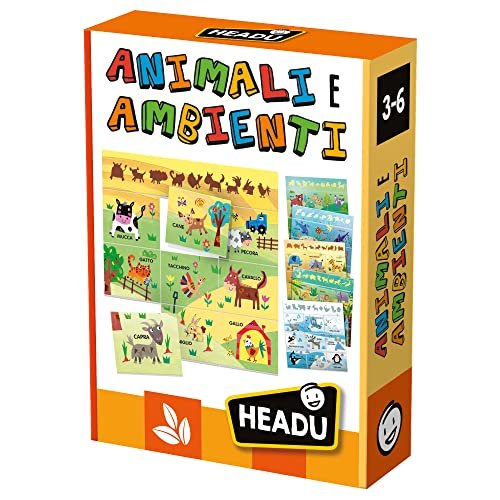 Headu Animali E Ambienti Una Tombola Per Scoprire Gli Animali It51388 Gioco Educativo Per Bambini 3-6 Anni Made In Italy