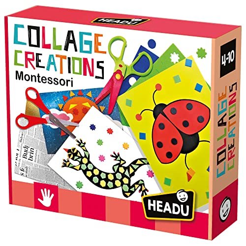 Headu Collage Creation Taglia Ritaglia E Crea Mu24056 Gioco Art & Craft Per Bambini 4-10 Anni Made In Italy