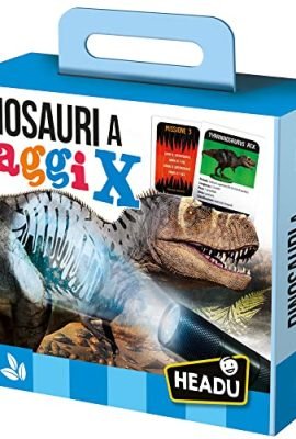 Headu X-Ray Dinosaurs – An Observation Game with the Magic Flashlight | IT29532 – Educational Toy for Children Aged 6–10, Made in Italy