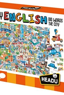 Headu Easy English 100 Words City: Play and Learn Instantly with an Effective Method – IT21000, an Educational Game for Children Aged 4–6, Made in Italy