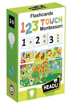 Headu Flashcards 123 Touch Montessori: Touch & Learn – Mu54891 | Educational Game for Children Aged 2–4 Years | Made in Italy
