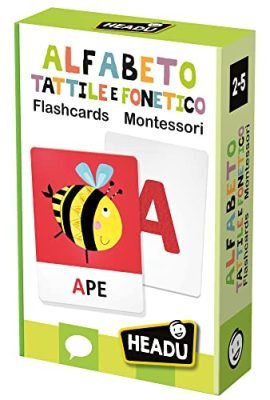 Headu Flashcards Tactile & Phonetic Alphabet Montessori – Read, Touch & Listen | IT23752 – Educational Game for Children Aged 2–5 Years, Made in Italy