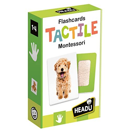 Headu Flashcards Tactile Montessori Osserva Tocca E Senti Mu23738 Gioco Educativo Per Bambini 1-4 Anni Made In Italy