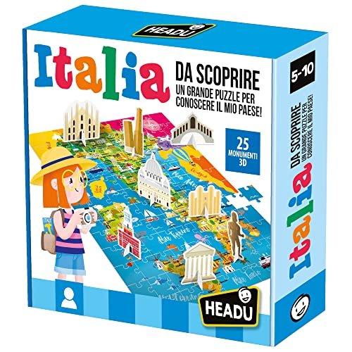 Headu Italia Da Scoprire Un Grande Puzzle Per Conoscere Il Mio Paese It23110 Gioco Educativo Per Bambini 5-10 Anni Made In Italy