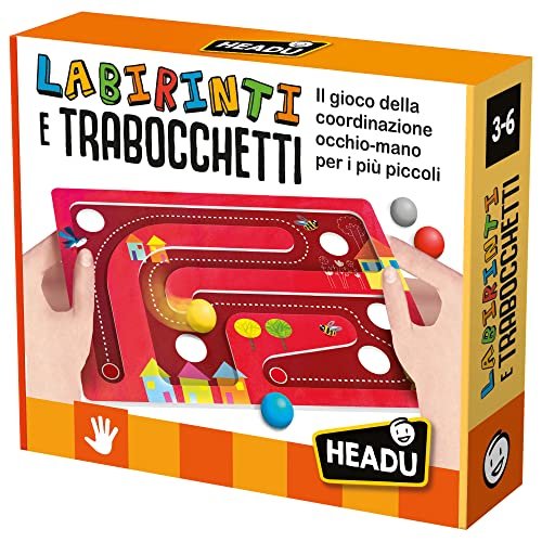 Headu Labirinti E Trabocchetti Il Gioco Della Coordinazione Occhio-Mano It53566 Gioco Educativo Per Bambini 3-6 Anni Made In Italy