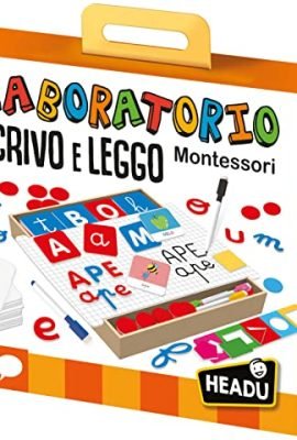 Headu Writing & Reading Lab Montessori – The Most Comprehensive Kit for Learning to Read and Write | It29426 – Educational Game for Children Aged 3–6, Made in Italy