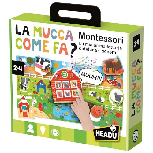 Headu La Mucca Come Fa Montessori La Mia Prima Fattoria Didattica E Sonora It57175 Gioco Educativo Per Bambini 2-4 Anni