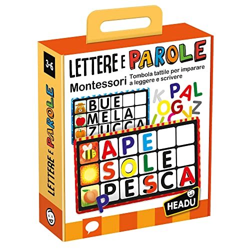 Headu Lettere E Parole Montessori New Tombola Tattile Per Imparare A Leggere E Scrivere It53870 Gioco Educativo Per Bambini 3-6 Anni Made In Italy