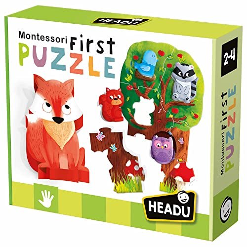 Headu Montessori First Puzzle The Forest Grandi Pezzi E Grandi Sagome Di Legno It20133 Puzzle Educativi Per Bambini Età 2+ Made In Italy