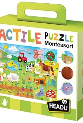 Headu Tactile Puzzle Montessori Farm – Multi-Activity Game for the Little Ones, Mu23592 – Educational Puzzles for Children Aged 1+ – Designed in Italy