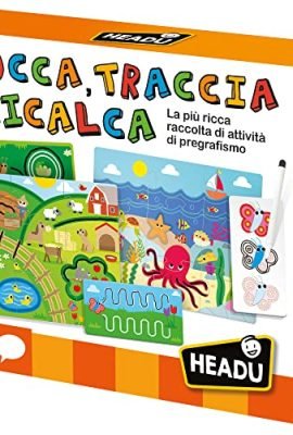 Headu Touch, Trace & Copy Montessori – The Most Comprehensive Collection of Pre-Graphic Activities | IT55157 – Educational Toy for Children Aged 3–6 Years, Made in Italy