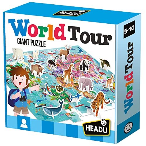 Headu World Tour Un Grande Puzzle Per Scoprire Il Mondo Mu26258 Gioco Educativo Per Bambini 5-10 Anni Made In Italy