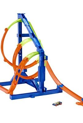 Hot Wheels - Extreme Vortex, adrenaline-pumping track with 1 toy car, 2 different challenges on the spiral circuit, and space to store the track—Toy for Kids 6+ Years, HMX41
