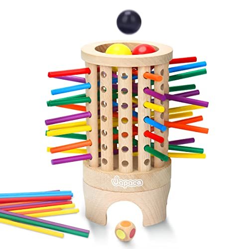 Japace Giochi Montessori per Bambini, Gioco di Società in Legno Giocattoli Educativi, Gioco da Tavolo Torre Pendente di Pisa per Bambini Adulti Famiglia e Feste