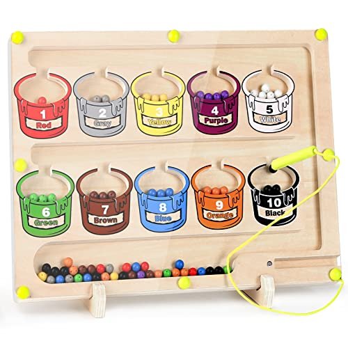 Joyreal Magneti per Lavagna Magnetica in Legno - Motricità Fine 3 4 5 anni Gioco di Abbinamento Selezione dei Colori Giochi Educativi Montessori Regalo per Bambini