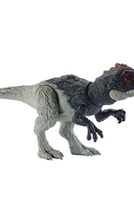 Jurassic World - Wild Roar, Eocarcaria, with Sounds and Attack Move, Medium Size, Jointed with Digital Play, Toy for Children 4+ Years, HLP17