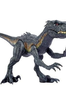 Jurassic World: Fallen Kingdom - Super Indoraptor, a giant dinosaur measuring over 90 cm in length and 41 cm in height, capable of swallowing up to 20 mini action figures—perfect for kids aged 4+! HKY14