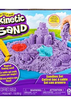 Kinetic Sand Playset – Sandcastles Kinetic Sand with Tray, Magic Sand, Surprise Colored Sand, 454g, Includes 3 Molds – Toys for Boys and Girls Ages 3+