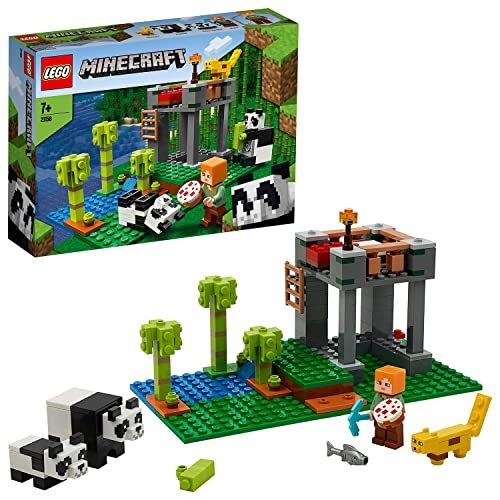 LEGO 21158 Minecraft L’Allevamento di Panda, Set da Costruzione con le Figure di Alex e degli Animali, Giochi per Bambini e Bambine dai 7 Anni in su