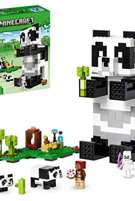 LEGO 21245 Minecraft Panda’s Hideout – Buildable Toy House Model with Characters and Animals, Games for Kids, Boys, and Girls, Gift Idea