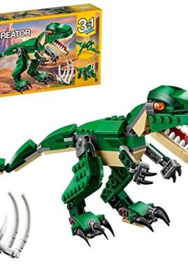 LEGO 31058 Creator Dinosaur, Christmas Gift Idea, 3-in-1 Animal Toy Building Set, Toys for Kids, Boys & Girls with T. Rex, Triceratops, or Pterodactyl in Bricks
