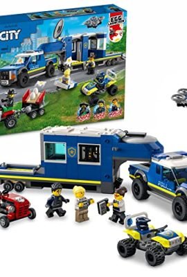 LEGO 60315 City Police Command Center Truck, ATV, Drone, 4 Minifigures & Tractor Toy – Perfect Gift Idea for Girls and Boys!
