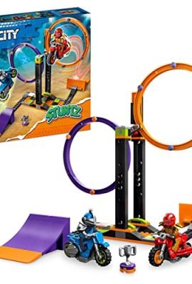 LEGO 60360 City Stuntz Acrobatic Challenge: Rotating Rings with a Pull-Back Toy Motorcycle, Games for Boys and Girls Ages 6+, Races for 1 or 2 Players