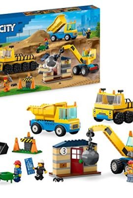 LEGO 60391 City Construction Truck & Crane with Demolition Ball, Toy Vehicle Transport Set & Excavator, Educational Toys for Boys and Girls Ages 4+