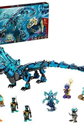 LEGO 71754 NINJAGO Water Dragon, Ninja Toy Dragon, Building Blocks for 9-Year-Old Kids with 5 Minifigures