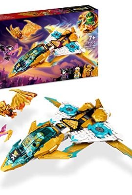 LEGO 71770 Ninjago Zane’s Golden Dragon Jet, TV Series Set Crystallized with Minifigure & Toy Airplane, Games for Girls and Boys Ages 7+, Multicolored